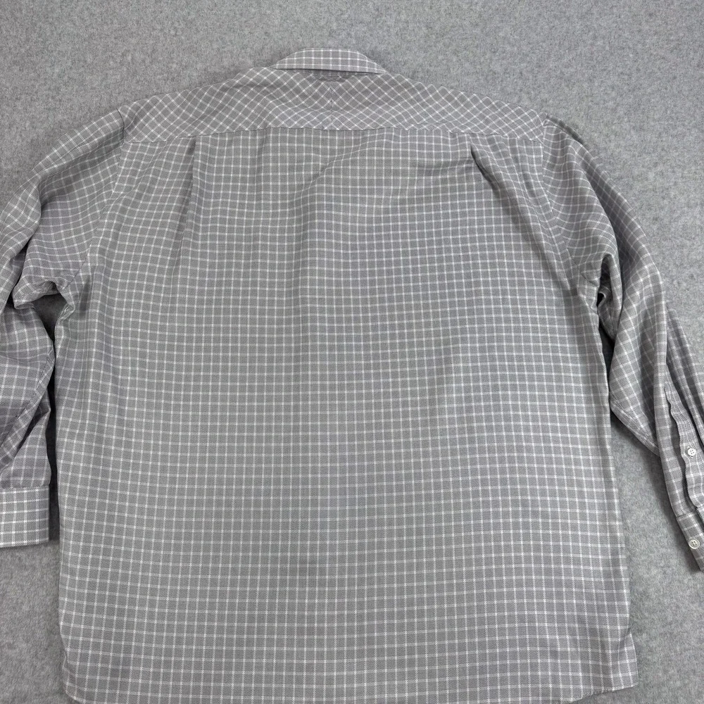 Jos‎ A Bank Reserve Dress Shirt Mens 17.5 35 Gray Check Office Business Casual